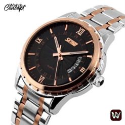 Skmei 9069 - Silver Black & Rose Gold